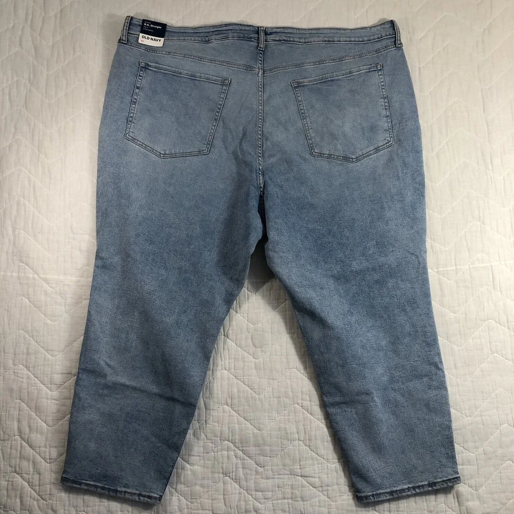 Old Navy Jeans Women's Plus Size 30 Denim Blue Ankle OG Straight High Rise NWT‎